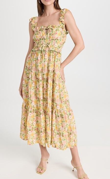 Yumi Kim Dresses & Skirts - Yumi Kim Maxi Dress Floral Print Frill Sleeve Libby S